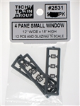Tichy 2531 N Small 4-Pane Window Plastic Pkg 12