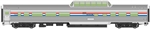 Walthers 30401 HO 85' Budd Dome Coach Amtrak Phase III Equal Stripes