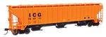 Walthers 49041 HO 57' Trinity 4750 3-Bay Covered Hopper Illinois Central Gulf #766710