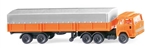Wiking 95611 N 1963 Magirus Tractor with Low-Side Trailer Assembled Orange Gray