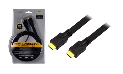 QFX HD-19 9Ft. Flat High Speed HDMI Cable with Ethernet