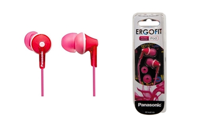 Panasonic RP-HJE125 Ergo Fit Stereo Earphones - PINK