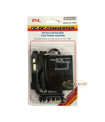 PHC TR-608 DC to DC Converter 800mA Regulated Car Power Adapter with 6 Plugs