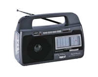 SuperSonic SC-1082 9-Band AM/FM/SW1-7 Portable Radio USB/SD In/Torch Light