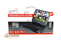 SuperSonic SC-179DVD 9" Portable DVD Player with USB/SD In/3.5mm Headphone Jack