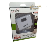 Supersonic SC-4052PB High Capacity Power Bank 5200mAh with 2 USB Output - WHITE