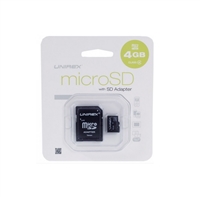 Unirex MSD-042 4GB Class 4 MicroSD High Capacity Card with SD Adapter