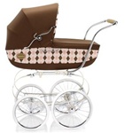 Inglesina Classica Pram and Frame with Diaper Bag in Argyle / Pink
