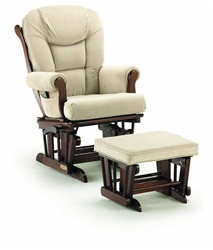 Shermag Chanderic  Six Position Glider Rocker and Ottoman 37779 in Cabernet
