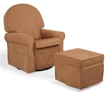 Shermag Round Back Upholstered Glider Rocker Chair w/Recline