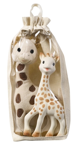 Sophie la girafe and her bag