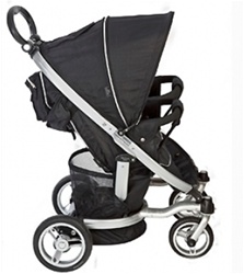 Valco Twin Ion Double Stroller in Raven Black