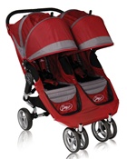 City Mini Double Stroller by Baby Jogger Crimson / Gray