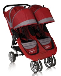 City Mini Double Stroller by Baby Jogger Crimson / Gray