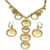 Gold Circle of Life Design Swarovski Crystals Necklace+Earring set