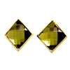 Gold Square Swarovski Crystals Earring Studs