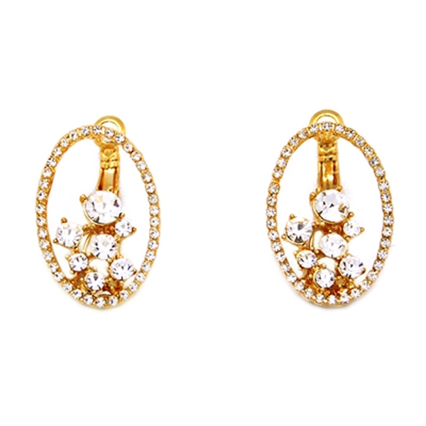 Oval Delicate Swarovski Crystals Earrings