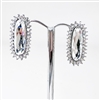 â€‹Clip-On Simple Glamour Earrings Black Diamond Silver