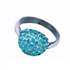 Blue Zircon Swarovski Crystals Hemisphere Ring