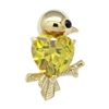 Gold Swarovski Crystals Lovely Parrot Brooch