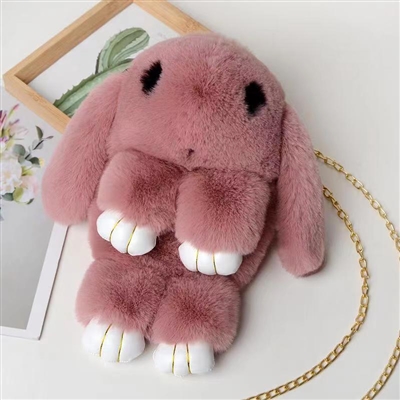 Plush Rabbit Bagpack Shoulder Bag Blush