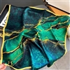 Emerald Gemstone Silk Scarf