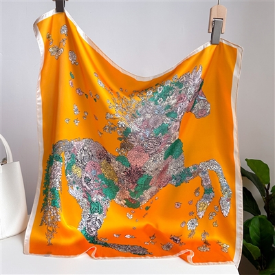 Floral Horse Silk Scarf