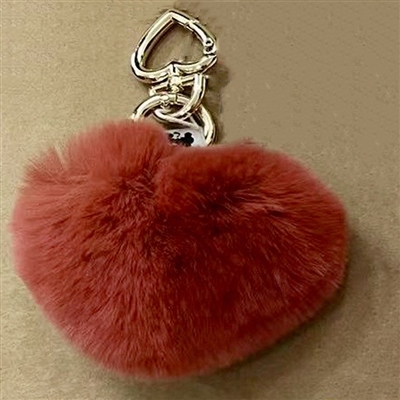 Love Heart Rex Rabbit Fur Key Holder