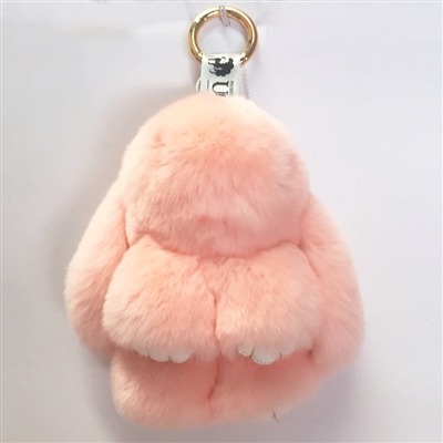 Rex Rabbit Fur Bunny Key Holder Peach