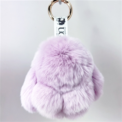 Rex Rabbit Fur Bunny Key Holder Lilac