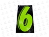 7.5â€ Number Stickers Green/Black -6 Dozen Pack