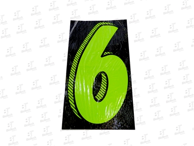 7.5â€ Number Stickers Green/Black -6 Dozen Pack