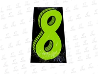 7.5â€ Number Stickers Green/Black -8 Dozen Pack