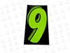 7.5â€ Number Stickers Green/Black -9 Dozen Pack