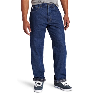 Carhartt Relaxed Fit Straight Leg Flannel Lined Jeans - B172