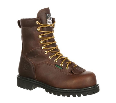 Georgia Boots Brown 8-Inch Logger Steel Toe Boots - G8341