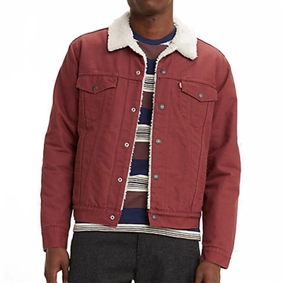 Levis Port Red Sherpa Trucker Jacket - 16365-0188