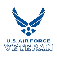 US Air Force Veteran with Wing Logo Decal D188-AF
