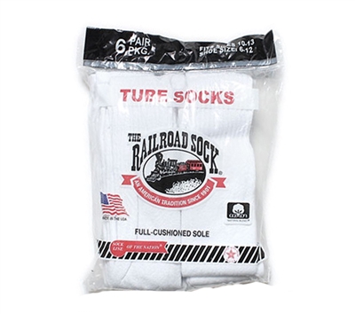 Railroad Socks Solid White Tube Socks - 6075