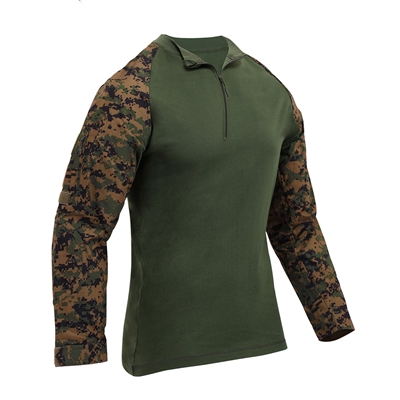 Rothco Woodland Digital Camo Zip Combat Shirt - 10224