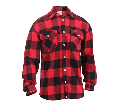 Rothco Red Buffalo Plaid Lightweight Flannel Shirt 1190