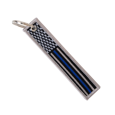 Rothco Thin Blue Line Flag Patch Keychain - 1258