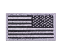 Rothco Silver Black American Flag Patch - 17784