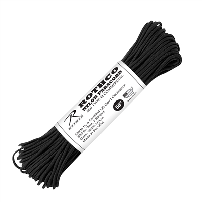 Rothco Black 50 Foot Nylon Paracord - 190