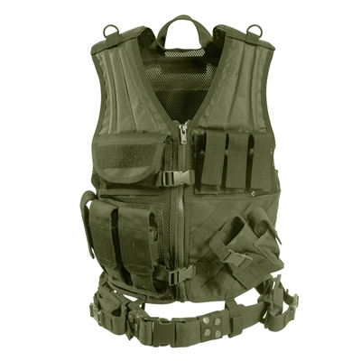 Rothco Olive Drab Oversized Cross Draw Molle Tactical Vest - 2391
