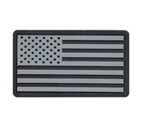 Rothco Silver-Black Us Flag Patch with Hook Back - 27781