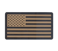 Rothco Khaki-Black Us Flag Patch with Hook Back - 27782