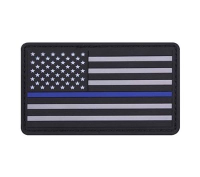 Rothco PVC Thin Blue Line Flag Patch - 27789