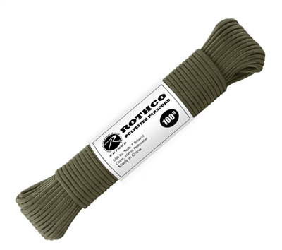 Rothco Olive Drab 100 Foot Polyester Paracord - 30800