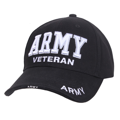 Rothco Black Deluxe Army Veteran Low Profile Cap 3951